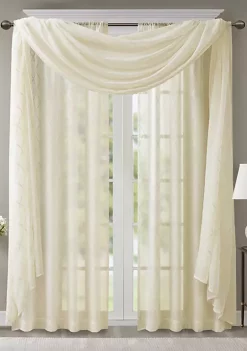 Brand new 👍 Madison Park Irina Diamond Sheer Embroidered Window Scarf ✨