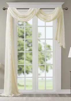 Brand new 👍 Madison Park Irina Diamond Sheer Embroidered Window Scarf ✨ -Madison Park Shop Belk 2257