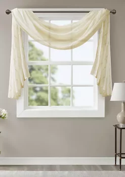 Brand new 👍 Madison Park Irina Diamond Sheer Embroidered Window Scarf ✨ -Madison Park Shop Belk 2258