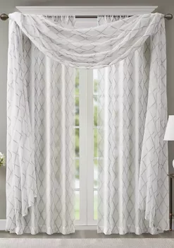 Brand new 👍 Madison Park Irina Diamond Sheer Embroidered Window Scarf ✨ -Madison Park Shop Belk 2264