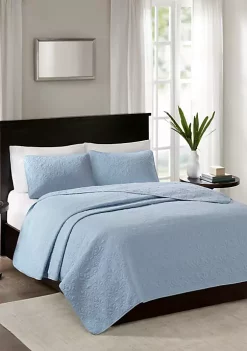 Wholesale 👏 Madison Park Quebec Blue Coverlet Mini Set 👏