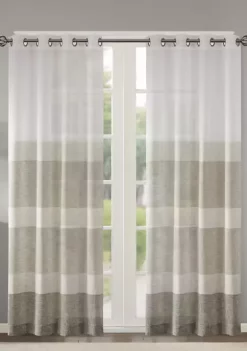 Buy 🎉 Madison Park Hayden Woven Faux Linen Striped Window Sheer 🔥 -Madison Park Shop Belk 2318