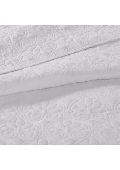Promo 🎉 Madison Park Quebec 3-Piece Coverlet White Mini Set ⭐ -Madison Park Shop Belk 2368
