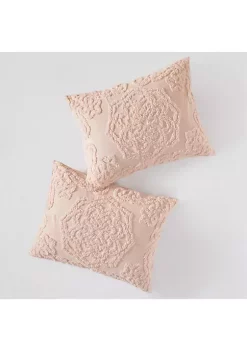 Outlet 🛒 Madison Park Laetitia 3-Piece Cotton Chenille Comforter Set- Blush 👏 -Madison Park Shop Belk 2493