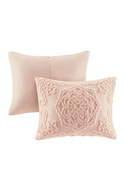 Outlet 🛒 Madison Park Laetitia 3-Piece Cotton Chenille Comforter Set- Blush 👏 -Madison Park Shop Belk 2494