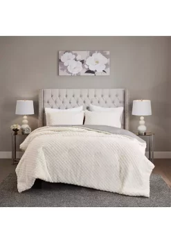 Buy 🔔 Madison Park Adler Reversible Textured Sherpa to Faux Mink Comforter Set ✨