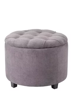 Deals 😀 Madison Park Sasha Round Ottoman with 👟 Shoe Holder Insert ❤️
