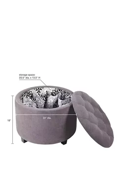 Deals 😀 Madison Park Sasha Round Ottoman with 👟 Shoe Holder Insert ❤️ -Madison Park Shop Belk 2598