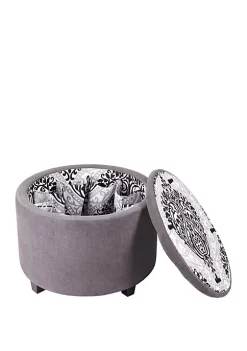Deals 😀 Madison Park Sasha Round Ottoman with 👟 Shoe Holder Insert ❤️ -Madison Park Shop Belk 2599