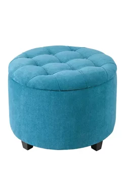 Deals 😀 Madison Park Sasha Round Ottoman with 👟 Shoe Holder Insert ❤️ -Madison Park Shop Belk 2601