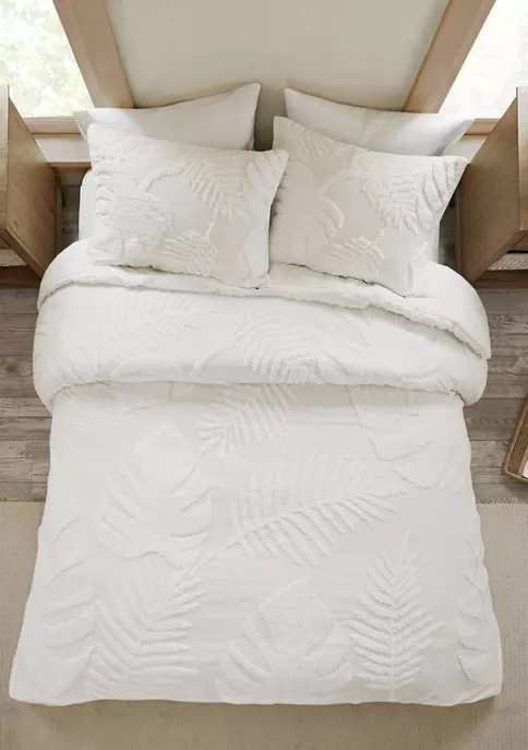 Best Pirce ✔️ Madison Park Bahari 3 Piece Tufted Cotton Chenille Palm Duvet Cover Set ⭐ 1 Best Pirce ✔️ Madison Park Bahari 3 Piece Tufted Cotton Chenille Palm Duvet Cover Set ⭐