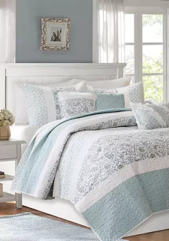 Deals 🛒 Madison Park Dawn 6 Piece Cotton Percale Reversible Coverlet Set 🎁 -Madison Park Shop Belk 267