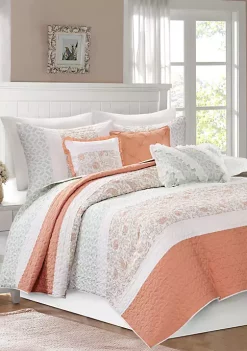 Deals 🛒 Madison Park Dawn 6 Piece Cotton Percale Reversible Coverlet Set 🎁 -Madison Park Shop Belk 268