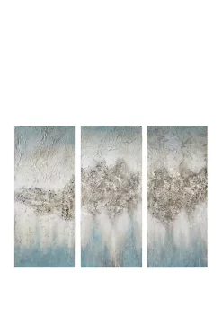 Cheapest 🛒 Madison Park Blue Luminous Painted Canvas Set of 3 🛒