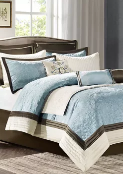 Top 10 🥰 Madison Park Juliana Charmeuse Comforter Set- Blue 🤩