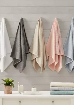 Wholesale 😉 Madison Park Spa Waffle Cotton Jacquard Antimicrobial Bath Towel 6 Piece Set ✔️ -Madison Park Shop Belk 2718