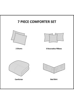 New ❤️ Madison Park Ava 7 Piece Chenille Jacquard Comforter Set 🛒 -Madison Park Shop Belk 2779