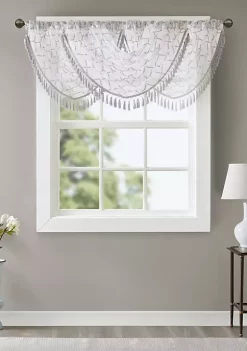 Top 10 🥰 Madison Park Irina Diamond Sheer Embroidered Waterfall Valance ⌛ -Madison Park Shop Belk 2803