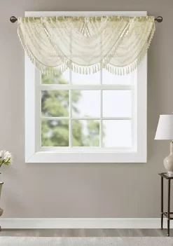 Top 10 🥰 Madison Park Irina Diamond Sheer Embroidered Waterfall Valance ⌛ -Madison Park Shop Belk 2804