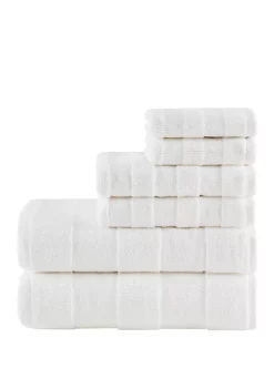 Discount 🛒 Madison Park Signature Parker Textured Solid Stripe 600 GSM Cotton Bath Towels 6 Piece Set 🧨 -Madison Park Shop Belk 2811