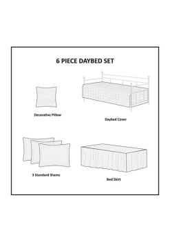 Promo 🎁 Madison Park Tuscany 6 Piece Reversible Scalloped Edge Daybed Cover Set 😉 -Madison Park Shop Belk 2856