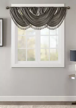 Cheap ⌛ Madison Park Elena Faux Silk Waterfall Embellished Valance 💯 -Madison Park Shop Belk 2869