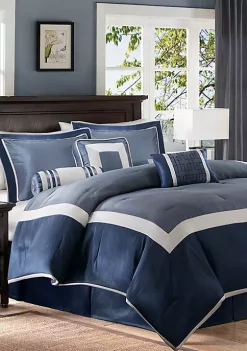 Wholesale 🔥 Madison Park Genevieve 7-Piece Comforter Set - Navy ❤️