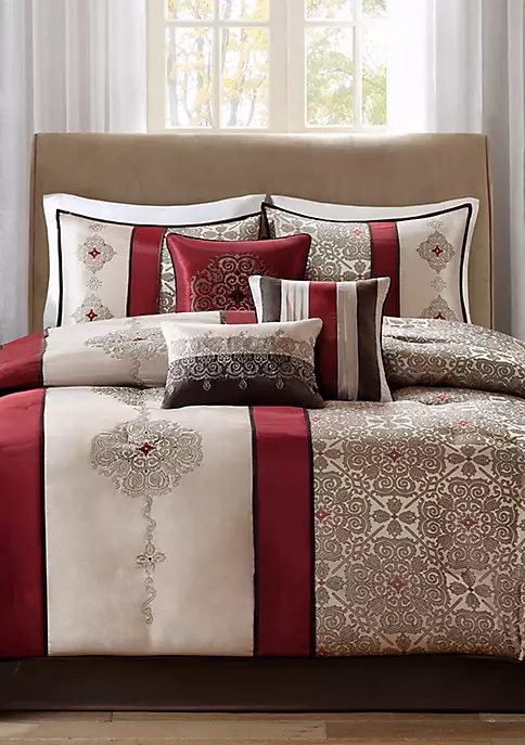Flash Sale ⌛ Madison Park Donovan Jacquard Comforter Set Red ⌛ 2 Flash Sale ⌛ Madison Park Donovan Jacquard Comforter Set Red ⌛ - Image 2