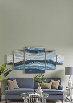 Budget 🧨 Madison Park Midnight Tide Blue Gel 🧥 Coat Canvas 5 Piece Set ✨ -Madison Park Shop Belk 3085