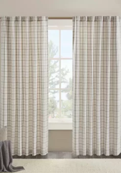 Hot Sale 💯 Madison Park Anaheim Plaid Rod Pocket and Back Tab Panel with Fleece Lining ⭐ -Madison Park Shop Belk 3126