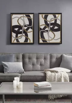 Deals 😀 Madison Park Moving Midas Abstract Gold Foil Framed Canvas 2 Piece Set 🌟