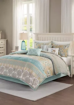 Buy ๐ Madison Park Willa 7 Piece Cotton Printed Comforter Set ๐