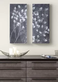 Wholesale 🧨 Madison Park Grey Branches Print on Wood with 50% Handpaint 2 Piece Set 🎁