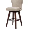 Top 10 🧨 Madison Park Hancock High Wingback Button Tufted Upholstered 32 inch Swivel Bar Stool with Nailhead Accent ✔️