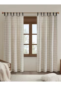 Cheapest 👏 Madison Park Anaheim Plaid Faux Leather Tab Top Panel with Fleece Lining ⭐ -Madison Park Shop Belk 3370