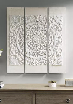 Cheapest 😉 Madison Park Wooden Mandala White 3 Piece Wall Art Set 🤩 -Madison Park Shop Belk 3396