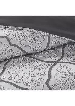 New ✨ Madison Park Lavine 12-Piece Complete Bed Set- Silver 🎁 -Madison Park Shop Belk 3566