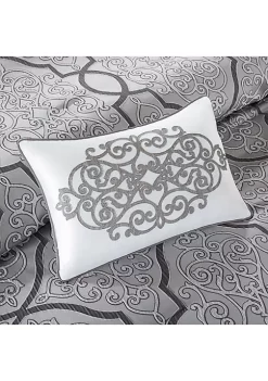 New ✨ Madison Park Lavine 12-Piece Complete Bed Set- Silver 🎁 -Madison Park Shop Belk 3568