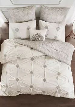 New 🌟 Madison Park Malia 6 Piece Embroidered Cotton Reversible Comforter Set 🎁 -Madison Park Shop Belk 3655