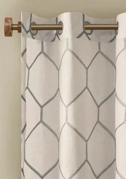 Buy 👍 Madison Park Brooklyn Metallic Geo Embroidered Window Panel 🎉 -Madison Park Shop Belk 3689