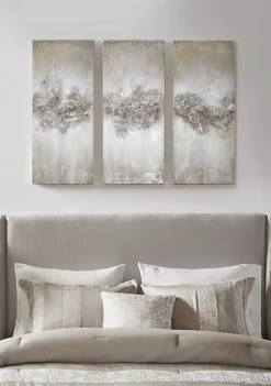 Coupon 💯 Madison Park Taupe Luminous Hand Painted Canvas Set of 3 🥰 -Madison Park Shop Belk 3782
