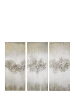 Coupon 💯 Madison Park Taupe Luminous Hand Painted Canvas Set of 3 🥰 -Madison Park Shop Belk 3783