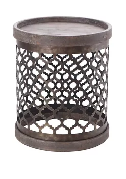 Flash Sale ❤️ Madison Park Cirque Reclaimed Quatrefoil Metal Drum 😍