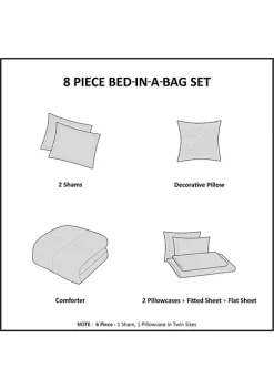 Outlet 🛒 Madison Park Essentials Remy Reversible Complete Bed Set includes Sheets ⌛ -Madison Park Shop Belk 3819