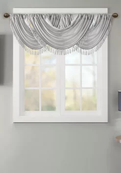 Promo ๐ฅ Madison Park Elena Faux Silk Waterfall Embellished Valance ๐