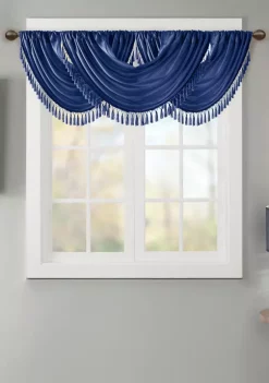 Promo 🔥 Madison Park Elena Faux Silk Waterfall Embellished Valance 🛒 -Madison Park Shop Belk 3877