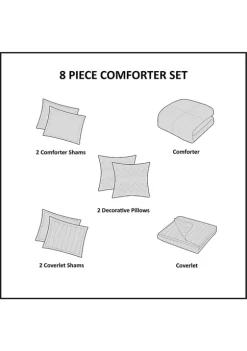 Discount 💯 Madison Park Erica 8 Piece Printed Seersucker Comforter and Coverlet Set Collection 👏 -Madison Park Shop Belk 3937