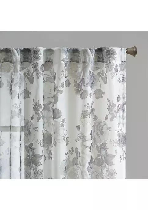 Outlet ❤️ Madison Park Simone Printed Floral Twist Tab Top Voile Sheer 🎁 3 Outlet ❤️ Madison Park Simone Printed Floral Twist Tab Top Voile Sheer 🎁 - Image 3