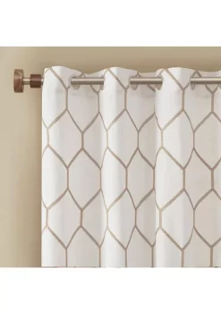 Budget 👍 Madison Park Brooklyn Metallic Geo Embroidered Window Panel 🧨 -Madison Park Shop Belk 3986