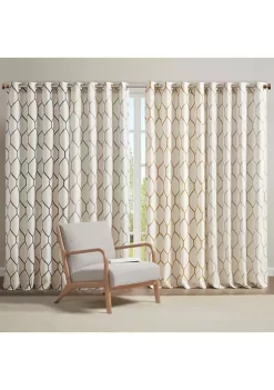 Budget 👍 Madison Park Brooklyn Metallic Geo Embroidered Window Panel 🧨 -Madison Park Shop Belk 3988